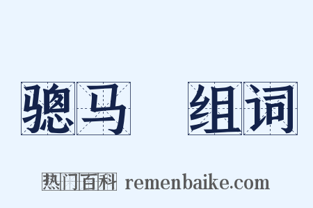 骢马郞组词是什么意思的图片